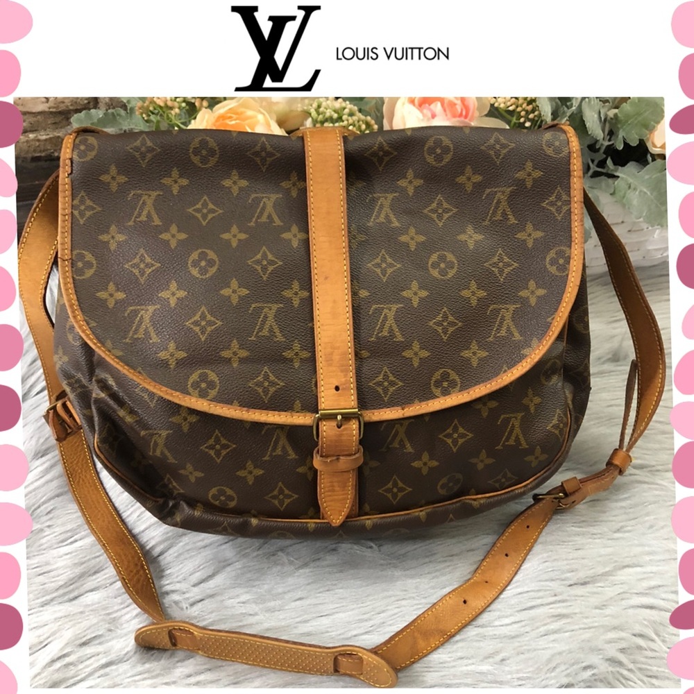 Louis Vuitton Brown and Tan Shoulder Bag